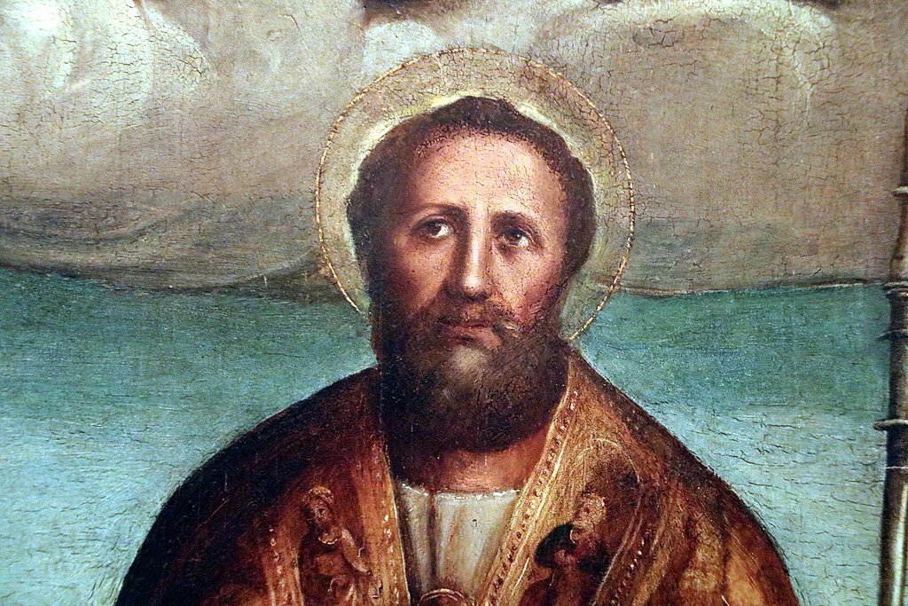 La Madonna col Bambino sulle nubi adorata dai santi - dettaglio